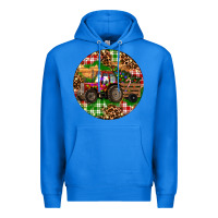 True Royal Christmas Farm Red Tractor Premium Hoodie - RanaPortraitStore
