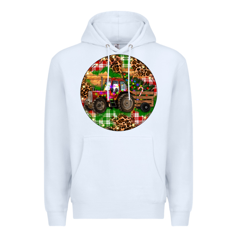 Christmas Farm Red Tractor Premium Hoodie by RanaPortraitStore | Teevron