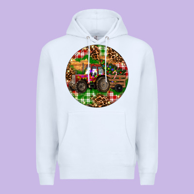 Premium Hoodie Christmas Farm Red Tractor