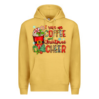 Antique Gold i run on coffee and christmas cheer Premium Hoodie - Zillion Design Studio