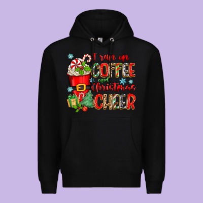 I Run On Coffee And Christmas Cheer Premium Hoodie Designed By Zillion Design Studio