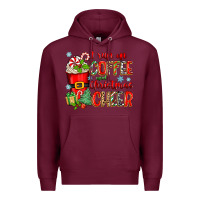 Burgundy i run on coffee and christmas cheer Premium Hoodie - Zillion Design Studio