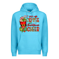 Ocean Blue i run on coffee and christmas cheer Premium Hoodie - Zillion Design Studio
