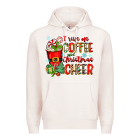 Pale Pink i run on coffee and christmas cheer Premium Hoodie - Zillion Design Studio