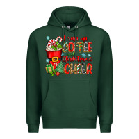 Sports Green i run on coffee and christmas cheer Premium Hoodie - Zillion Design Studio