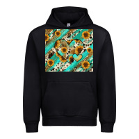 Black leopard sunflower hearts Urban Hoodie - RanaPortraitStore