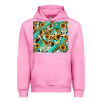 Fuchsia Pink leopard sunflower hearts Urban Hoodie - RanaPortraitStore