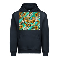Navy leopard sunflower hearts Urban Hoodie - RanaPortraitStore
