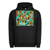 Pigment Black leopard sunflower hearts Urban Hoodie - RanaPortraitStore