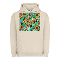 Pigment French Oak leopard sunflower hearts Urban Hoodie - RanaPortraitStore