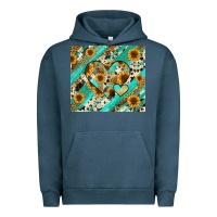 Pigment Midnight Navy leopard sunflower hearts Urban Hoodie - RanaPortraitStore