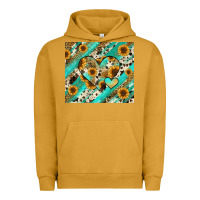 Pigment Peanut Butter leopard sunflower hearts Urban Hoodie - RanaPortraitStore