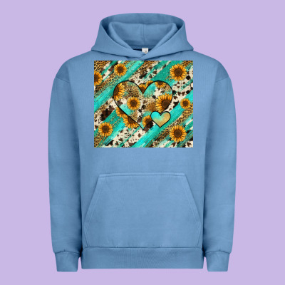Urban Hoodie leopard sunflower hearts