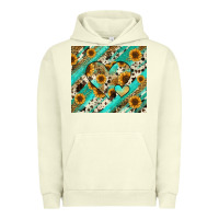 Pigment Pistachio leopard sunflower hearts Urban Hoodie - RanaPortraitStore
