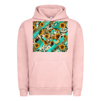 Pigment Salmon leopard sunflower hearts Urban Hoodie - RanaPortraitStore
