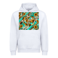 White leopard sunflower hearts Urban Hoodie - RanaPortraitStore