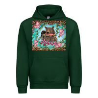 Forest Green mama bear haunting fish floral Urban Hoodie - RanaPortraitStore