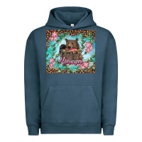 Pigment Midnight Navy mama bear haunting fish floral Urban Hoodie - RanaPortraitStore