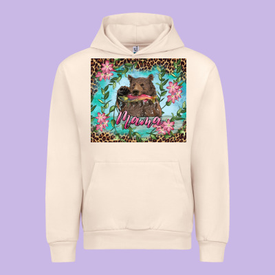 Urban Hoodie mama bear haunting fish floral