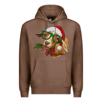 Chestnut Christmas Glasses Goat Premium Hoodie - RanaPortraitStore