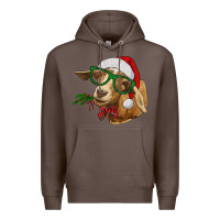 Coffee Christmas Glasses Goat Premium Hoodie - RanaPortraitStore