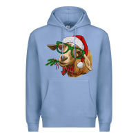Colony Blue Christmas Glasses Goat Premium Hoodie - RanaPortraitStore