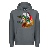 Rock Christmas Glasses Goat Premium Hoodie - RanaPortraitStore