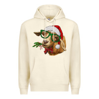 Sandshell Christmas Glasses Goat Premium Hoodie - RanaPortraitStore