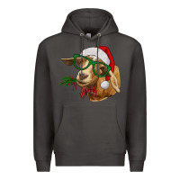 Smoke Christmas Glasses Goat Premium Hoodie - RanaPortraitStore