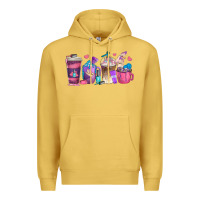 Antique Gold nail hustler coffee cups Premium Hoodie - texasbilliewilder