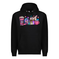 Black nail hustler coffee cups Premium Hoodie - texasbilliewilder