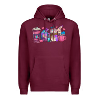 Burgundy nail hustler coffee cups Premium Hoodie - texasbilliewilder