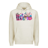 Oatmeal Heather nail hustler coffee cups Premium Hoodie - texasbilliewilder