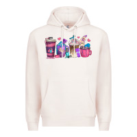 Pale Pink nail hustler coffee cups Premium Hoodie - texasbilliewilder