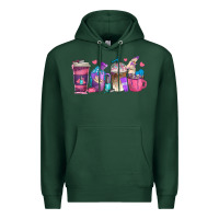 Sports Green nail hustler coffee cups Premium Hoodie - texasbilliewilder