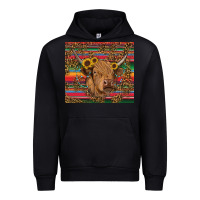 Black serape leopard turquoise sunflowers cow Urban Hoodie - RanaPortraitStore