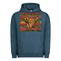 Pigment Midnight Navy serape leopard turquoise sunflowers cow Urban Hoodie - RanaPortraitStore