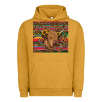 Pigment Peanut Butter serape leopard turquoise sunflowers cow Urban Hoodie - RanaPortraitStore