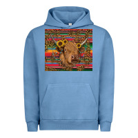Pigment Pebble Blue serape leopard turquoise sunflowers cow Urban Hoodie - RanaPortraitStore