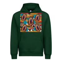 Forest Green serape gemstone glitter cowhide lady of guadalupe Urban Hoodie - RanaPortraitStore