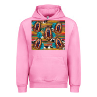 Fuchsia Pink serape gemstone glitter cowhide lady of guadalupe Urban Hoodie - RanaPortraitStore