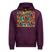 Mauve Wine serape gemstone glitter cowhide lady of guadalupe Urban Hoodie - RanaPortraitStore