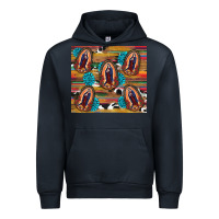 Navy serape gemstone glitter cowhide lady of guadalupe Urban Hoodie - RanaPortraitStore