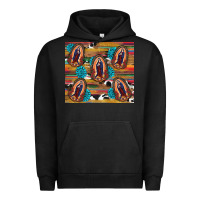 Pigment Black serape gemstone glitter cowhide lady of guadalupe Urban Hoodie - RanaPortraitStore