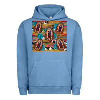 Pigment Pebble Blue serape gemstone glitter cowhide lady of guadalupe Urban Hoodie - RanaPortraitStore