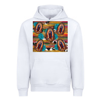 White serape gemstone glitter cowhide lady of guadalupe Urban Hoodie - RanaPortraitStore