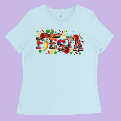 Fieasta With Sombrero Rose And Pepper Ladies Tee Designed By Artiststas