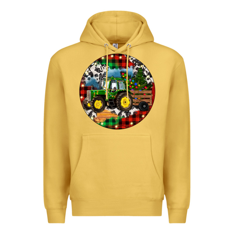 Christmas Farm Tractor Premium Hoodie by RanaPortraitStore | Teevron