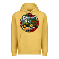 Antique Gold Christmas Farm Tractor Premium Hoodie - RanaPortraitStore