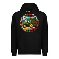 Black Christmas Farm Tractor Premium Hoodie - RanaPortraitStore